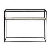 Ramos Gunmetal and White Marble Console Table